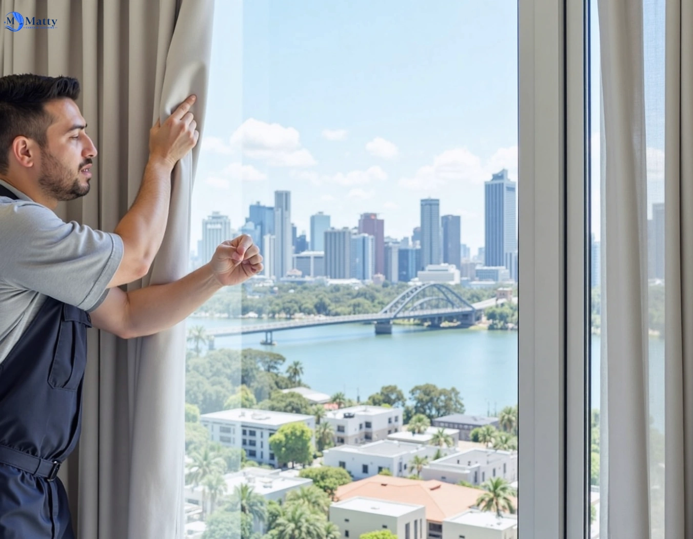 Professional curtain steam cleaning service claretown-vic QLD by Matty Curtain Cleaning